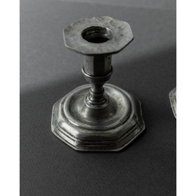 Antique Pewter Candleholders, Italy, 1900s, Set of 2 For Sale - Image 5 of 11