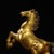 Brass Large Vintage Gilt Brass Galloping Horse Sculpture - Feng Shui "Success" Statue on Base For Sale - Image 8 of 9