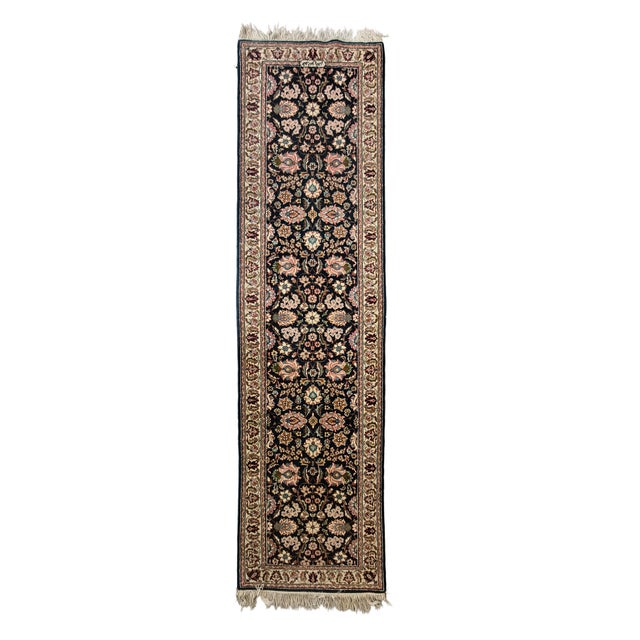 Vintage Hand-Knotted Middle Eastern Floral Runner Rug, Mid-20th Century For Sale - Image 8 of 8