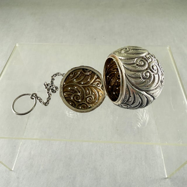 1900s Webster Estate Sterling Silver Tea Ball Infuser For Sale In Philadelphia - Image 6 of 12