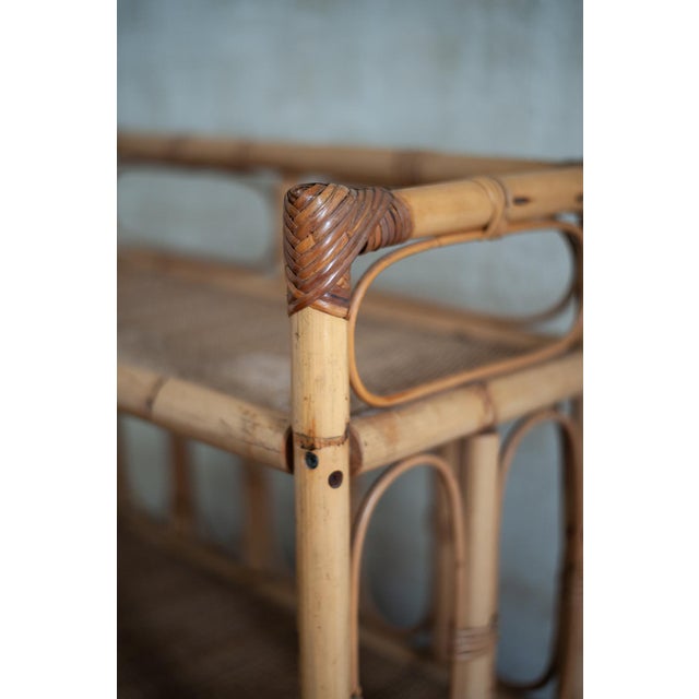 1970s Small Bamboo and Vienna Straw Cabinet, 1970s For Sale - Image 5 of 8