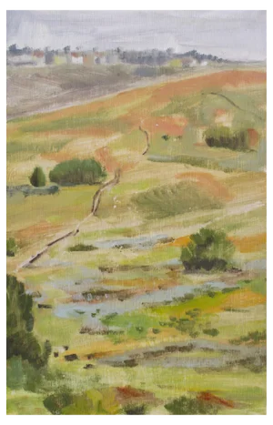 Christian Frederiksen, Nose Hill in the Rain, 2021, Oil on Panel