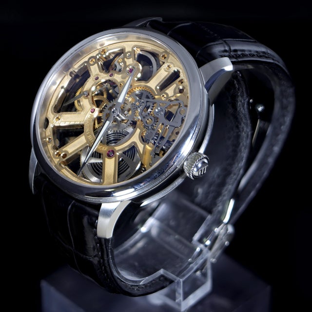 2010s Maurice Lacroix Masterpiece Mp7228 Gold-Tone Skeleton Dial Watch For Sale - Image 5 of 15
