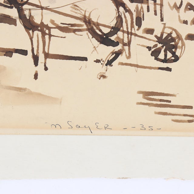 Figurative Moses Soyer (New York 1899-1974), Female Portrait / Street Scene - Set of 2 For Sale - Image 3 of 9