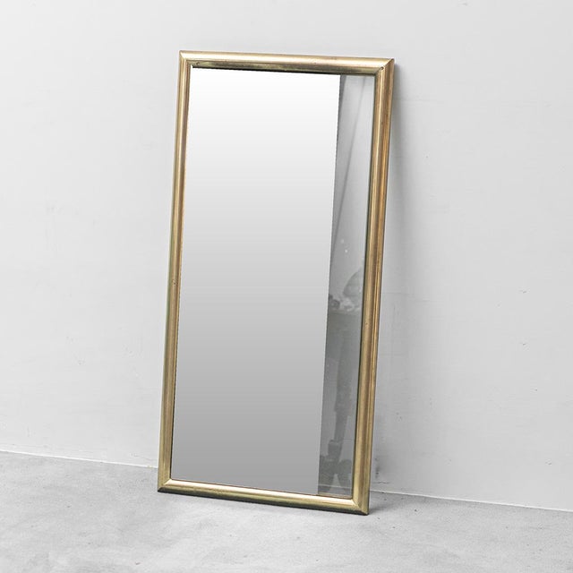 Gold Wall Mirror with Brass Frame, 1970s For Sale - Image 8 of 8