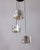 Pendant lamp with three pendants in chromed metal and crystal, designed by Kinkeldey, 1970s. Up to 250V (Europe/UK...