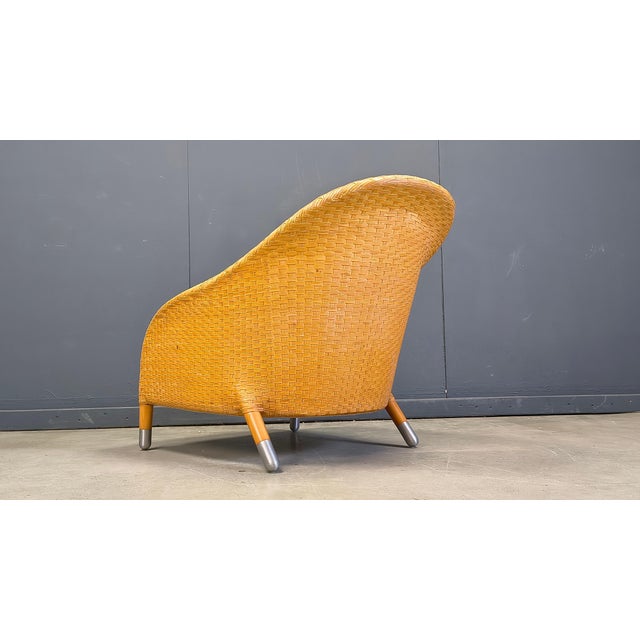 Antonio Citterio Braided Leather Armchair by Antonio Citterio, 1980s For Sale - Image 4 of 13