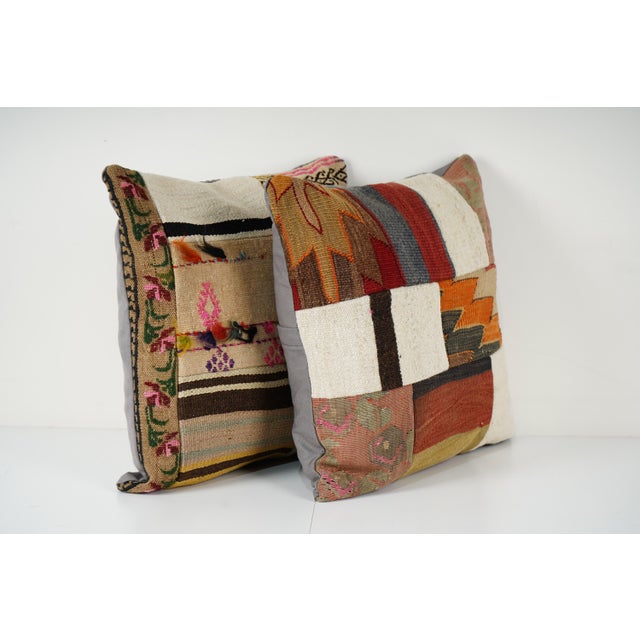 Handmade Turkish Rug Pillow Covers • Vintage Rug Decor Elevate your home decor with these exquisite 20""x 20" pillow...