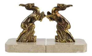Art Deco Mountain Goat Bookends, 1930s, Set of 2