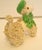 Mid-Century Modern 50s Porcelain Spaghetti Noodle Poodle Figurine Green Hat & Bow VTG Mid Century Modern For Sale - Image 3 of 7