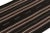 1950s Vintage Kilim Rug in Deep Brown With Red, and White Stripe Patterns For Sale - Image 5 of 7