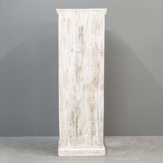 White Narrow Cabinet From Reclaimed Antique Architectural Elements For Sale - Image 10 of 10