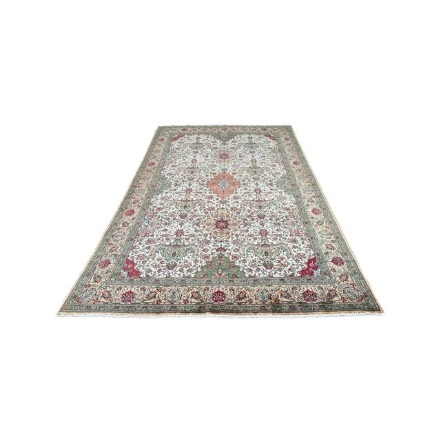 1960s Old Persian Tabriz Area Rug 9x13 For Sale - Image 4 of 8