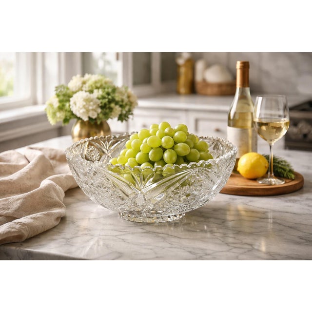 A striking example of American Brilliant Period cut crystal, this exceptional bowl showcases the artistry and precision...