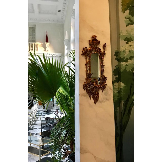 Wood Giltwood Mirrored Wall Sconces For Sale - Image 7 of 8