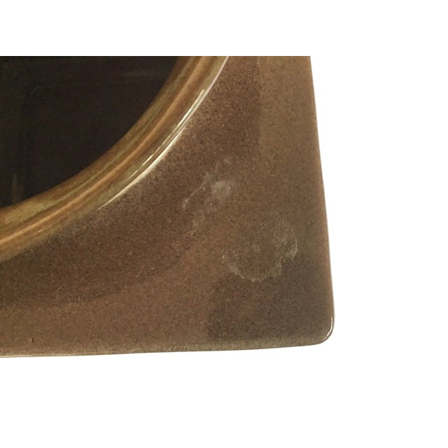 Late 20th Century Vintage Signed Roy Hamilton Handcrafted Brown Square Art Studio Pottery Vase For Sale - Image 5 of 7