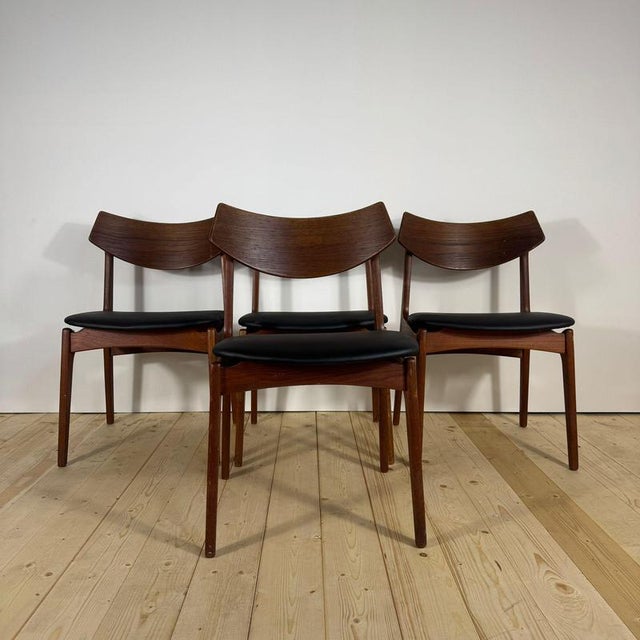 Brown Vintage Teak Chairs from Funder-Schmidt & Madsen, 1960s, Set of 4 For Sale - Image 8 of 8