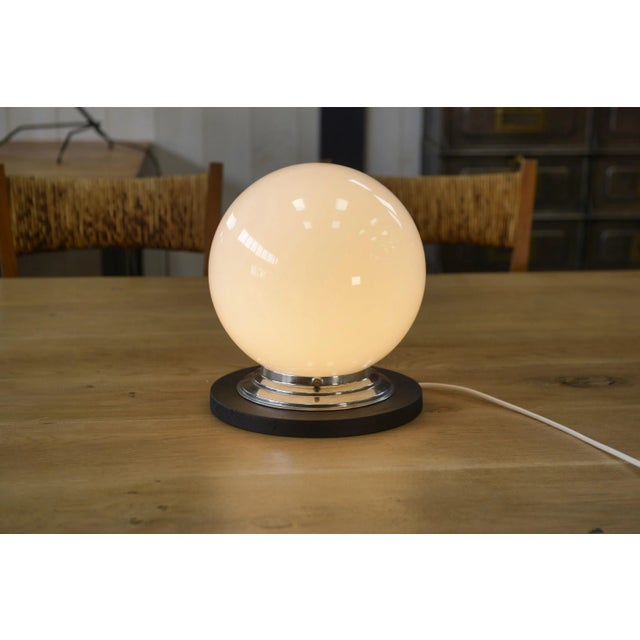 Metal Art Deco Moon Table Lamp, 1930s For Sale - Image 7 of 9