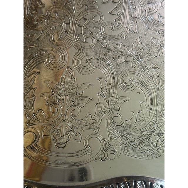 Antique Early 20th Century Rococo Style Large Footed Butler by Crown Silver Co. For Sale - Image 18 of 18