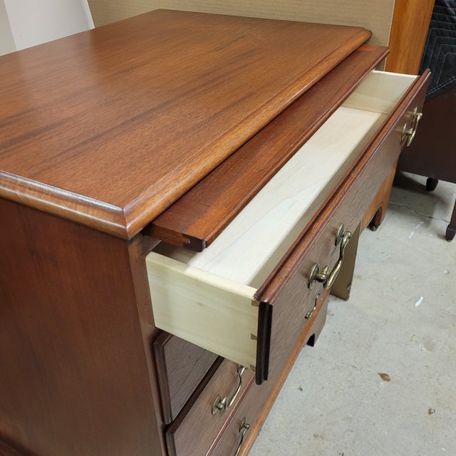 Brown Custom Cherry Batchelor’s Chest With Slide, Colonial Revival Style For Sale - Image 8 of 14