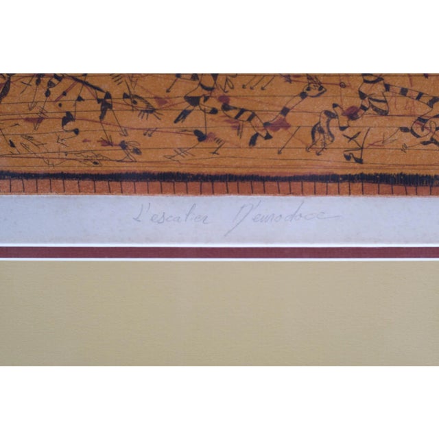 Georges Dussau, L' Escallier D'Eurodace, 1975, Etching, Framed For Sale - Image 7 of 8