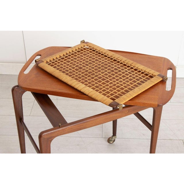 Mid-Century Danish Serving Trolley by Johannes Andersen for Silkeborg, 1960s For Sale - Image 6 of 8