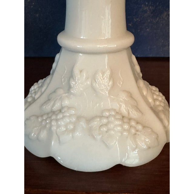 Vintage Ornate Westmoreland Milk Glass Folded Fruit Dish For Sale - Image 9 of 10