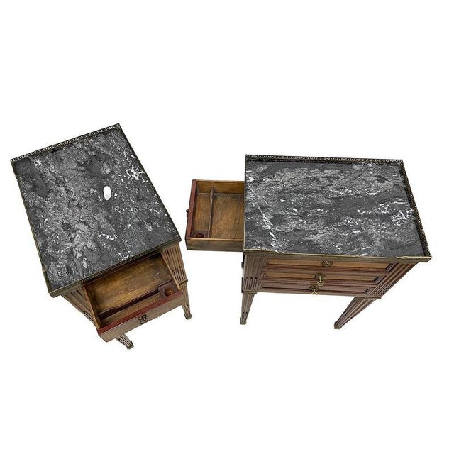 Wood French Lowboy Side Tables, 1880, Set of 2 For Sale - Image 7 of 12