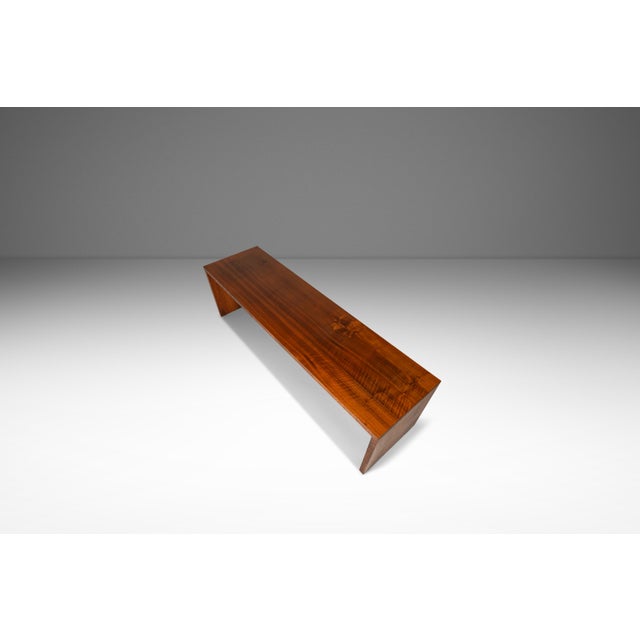Contemporary Set of Two (2) Substantial Handmade Minimalist MCM Custom-Made Studio / Gallery Benches in Walnut, Usa, C. 1980s For Sale - Image 3 of 18