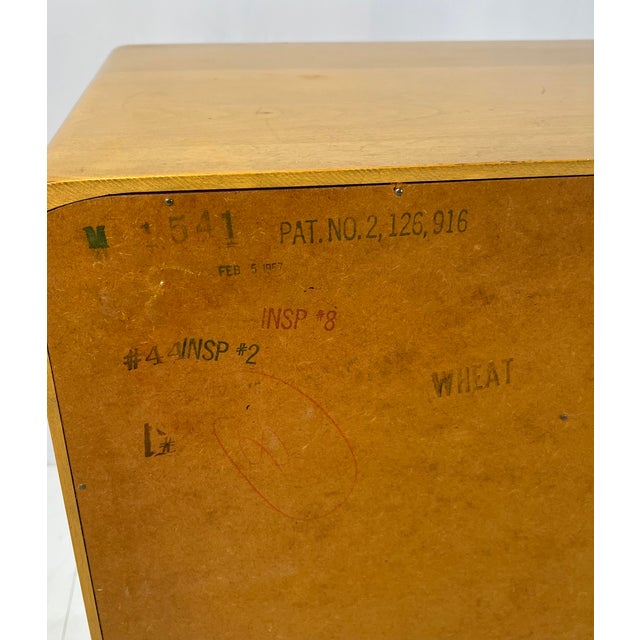 Mid-Century Modern Heywood-Wakefield "Wheat" Solid Birch Credenza / Cabinet (Model M 541, Dated 1957) For Sale - Image 16 of 16