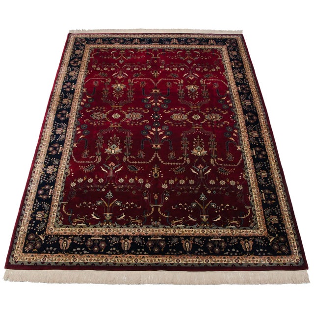 Fine Indian Mohajeran Sarouk Design Rug - 9'7" X 13'10" For Sale - Image 12 of 13