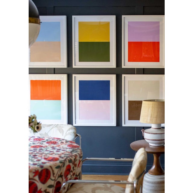 DESCRIPTION: Color Studies, Blue/ Teal by Pencil & Paper in White Frame, Small Art Print SPECIFICATIONS: Type: Giclée Art...