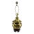 Mid 20th Century Hollywood Regency Chinoiserie Brass Table Lamp With Embossed Landscape Motif on Wood Base For Sale