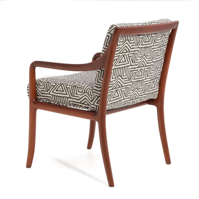 Dunbar Furniture Edward Wormley Dunbar Mahogany Armchair Mid Century Restored For Sale - Image 4 of 12