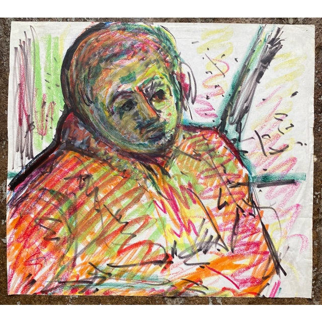 Mixed media drawing by Latvian artist Erika Romane (1920-2000). Romane was an educator and well known in artist circles in...