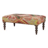 George Smith Kilim Upholstered Ottoman For Sale