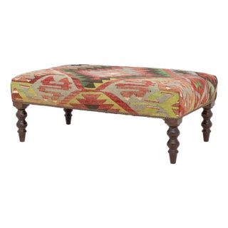 George Smith Kilim Upholstered Ottoman For Sale