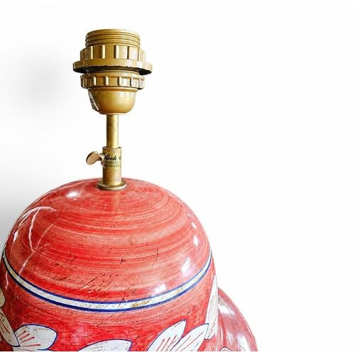 Red Sicilian Baroque Style Ceramic Lamp For Sale - Image 8 of 9