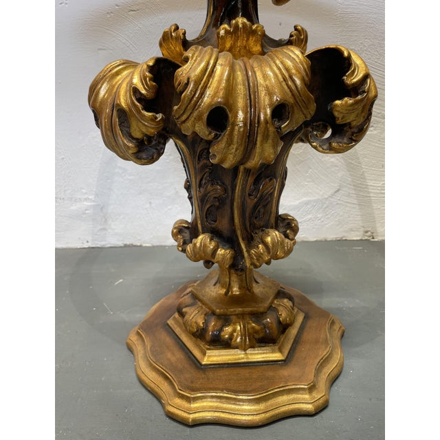 Venetian Hollywood Regency Round Side Table, Italy, 1960s For Sale - Image 6 of 7