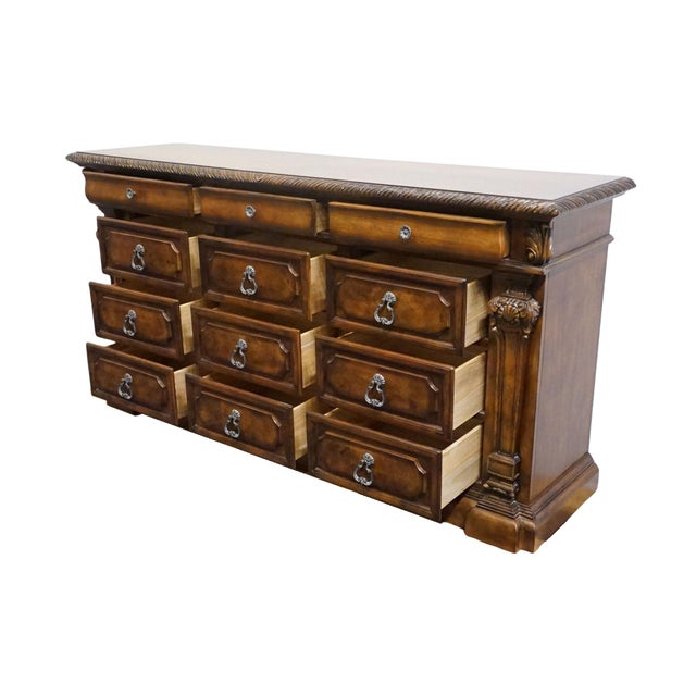 Ashley Furniture Casa Mollino Pecan Rustic European 74" Triple Dresser B543-31 For Sale In Kansas City - Image 6 of 12