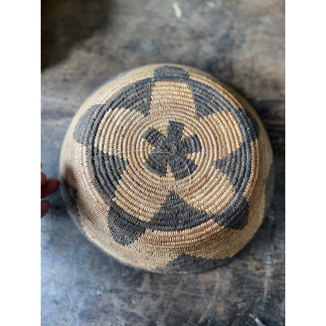Brown Tribal Coiled Basket Vintage For Sale - Image 8 of 12