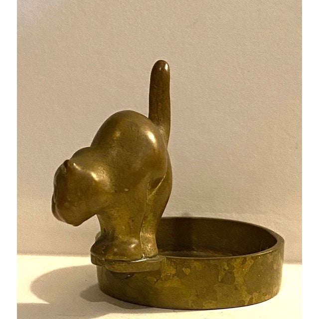 Art Deco 1920s Metal Cat Catch All -Small Comic Startled Cat For Sale - Image 3 of 6