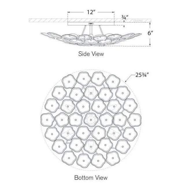 Visual Comfort Kate Spade New York for Visual Comfort Signature Leighton Large Flush Mount in Polished Nickel with Blush Tinted Glass For Sale - Image 4 of 4