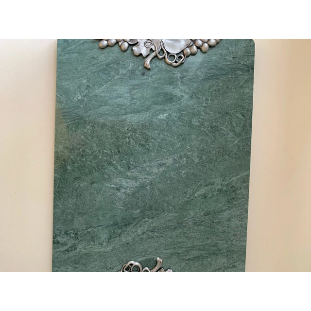 Metal Vintage 1991 Marble Slab Tray with Pewter Etain Zinn Canada For Sale - Image 7 of 10