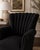 Mid-Century Modern 1940s Sculptural Channel-Back Lounge Chair in Black Textured Upholstery For Sale - Image 3 of 4
