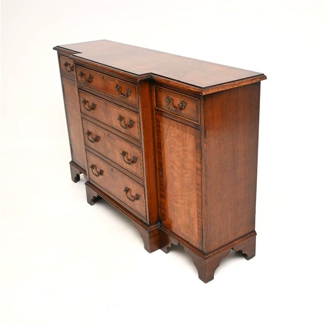 1930s Small Vintage Georgian Style Breakfront Sideboard, 1930 For Sale - Image 5 of 11