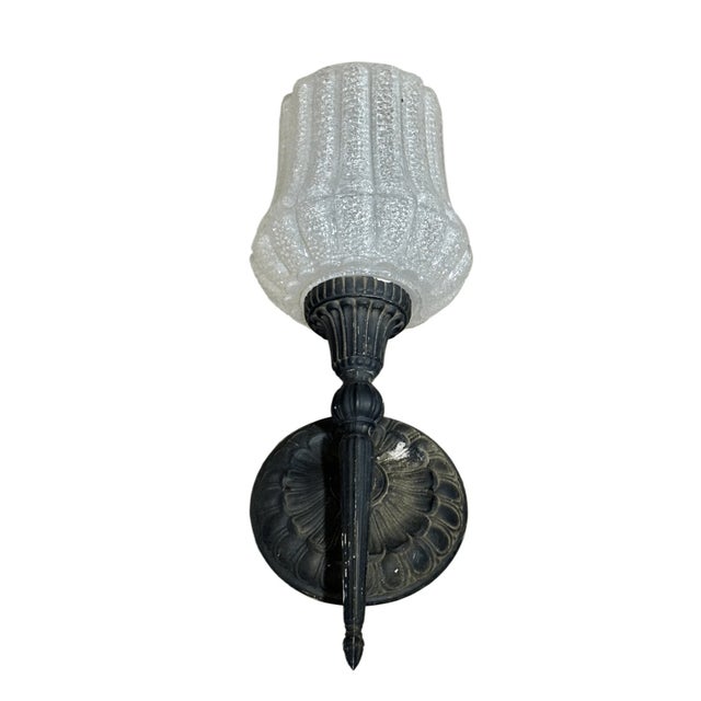 18 in. H 9 in. W 6 in. D E-12 light bulb Excellent vintage restored condition Add a touch of timeless elegance to your...