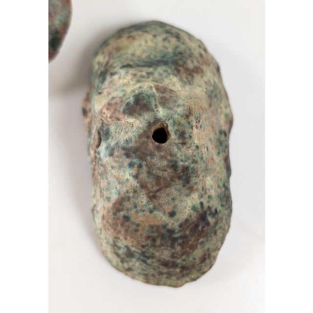 Mid-Century Modern Abstract Verdigris Green and Red Peachbloom Glazed Bull Sculpture For Sale - Image 11 of 12