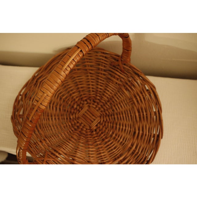 Handmade Vintage French Provincial Wicker Gathering Flower Basket For Sale - Image 11 of 11