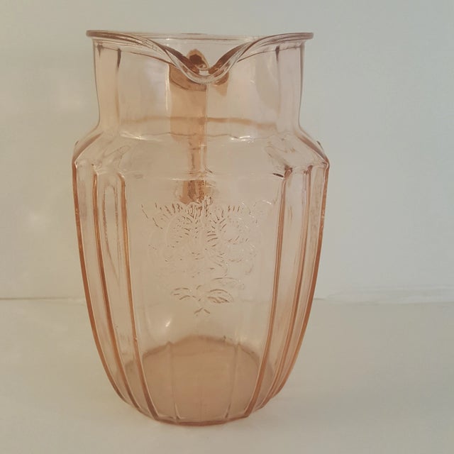 Pattern: Mayfair Color: Pink Manufacturer: Anchor Hocking Date Produced: 1931-1937 Shape: Pitcher 60 oz